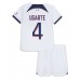Billige Paris Saint-Germain Manuel Ugarte #4 Børnetøj Udebanetrøje til baby 2023-24 Kortærmet (+ korte bukser)